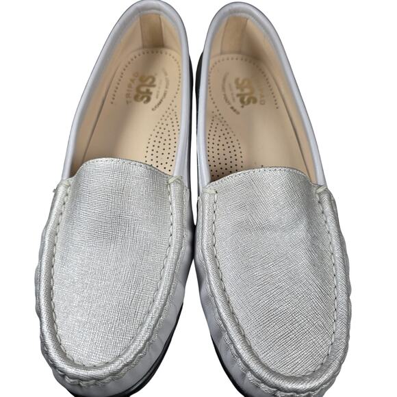 SAS Women's Shoes Tripad Comfort Insole Metallic Gray Loafers  Size 7 Pristine! - Picture 2 of 9